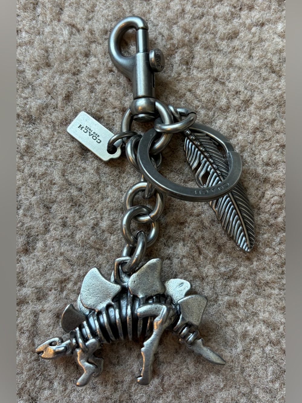 COACH Stegosaurus Steggy Keychain Bag Charm